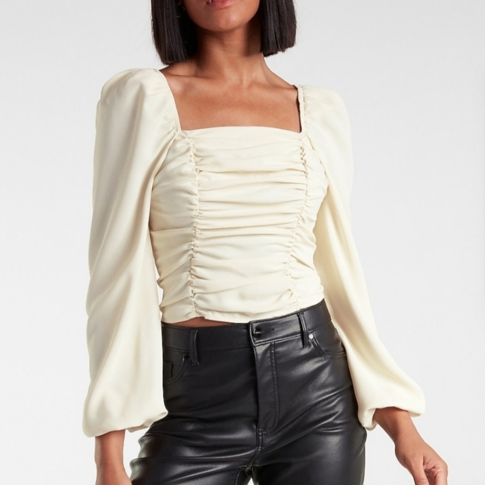 Express Ruched Chiffon Blouse